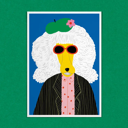 DANS LES DENTS Chic Dog Postcard
