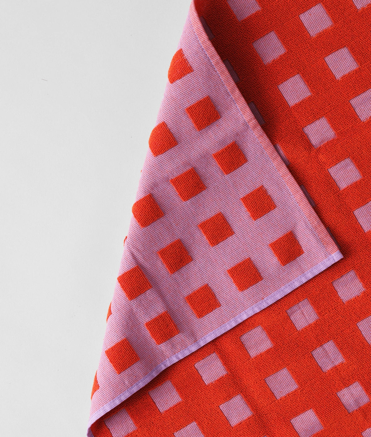 WRAP Lilac & Red Squares Tea Towel