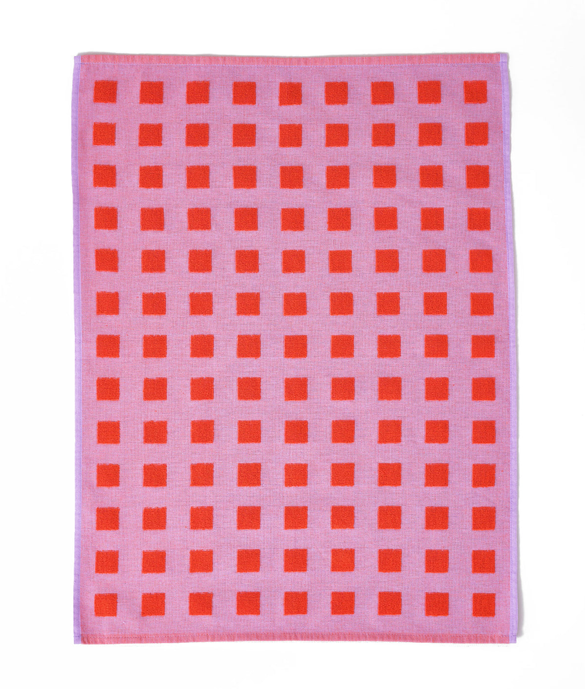 WRAP Lilac & Red Squares Tea Towel