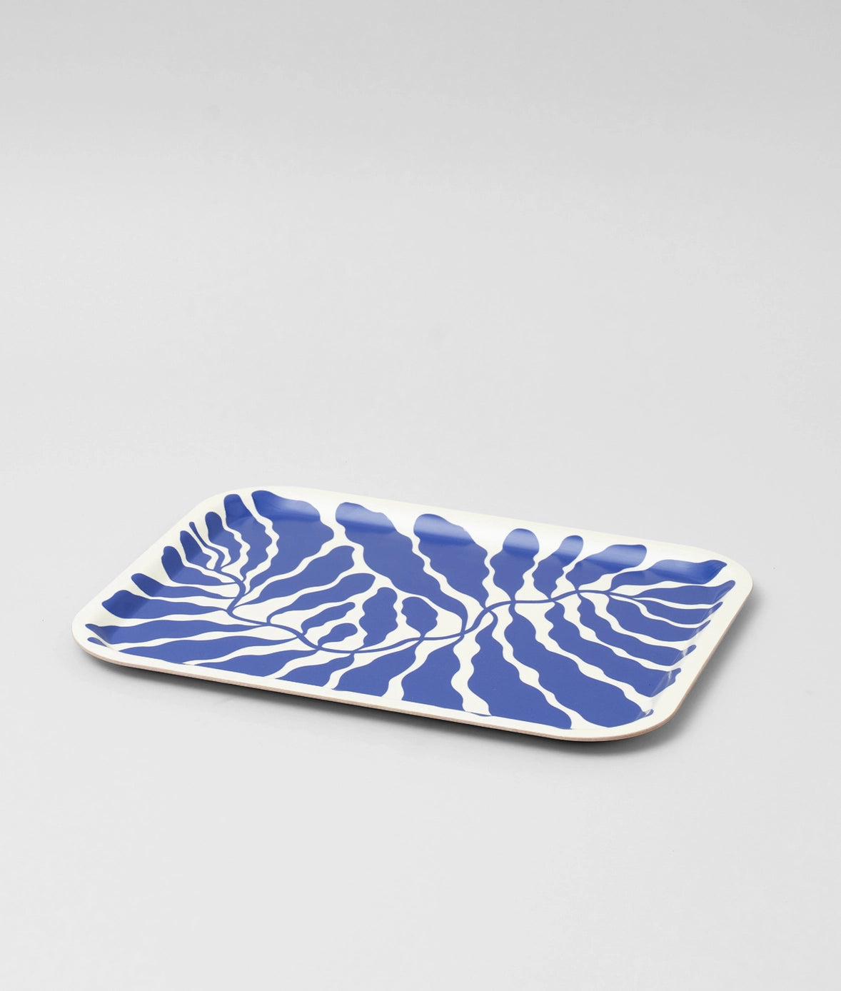 LINNEA ANDERSSON Rectangle Blue Leaves Tray