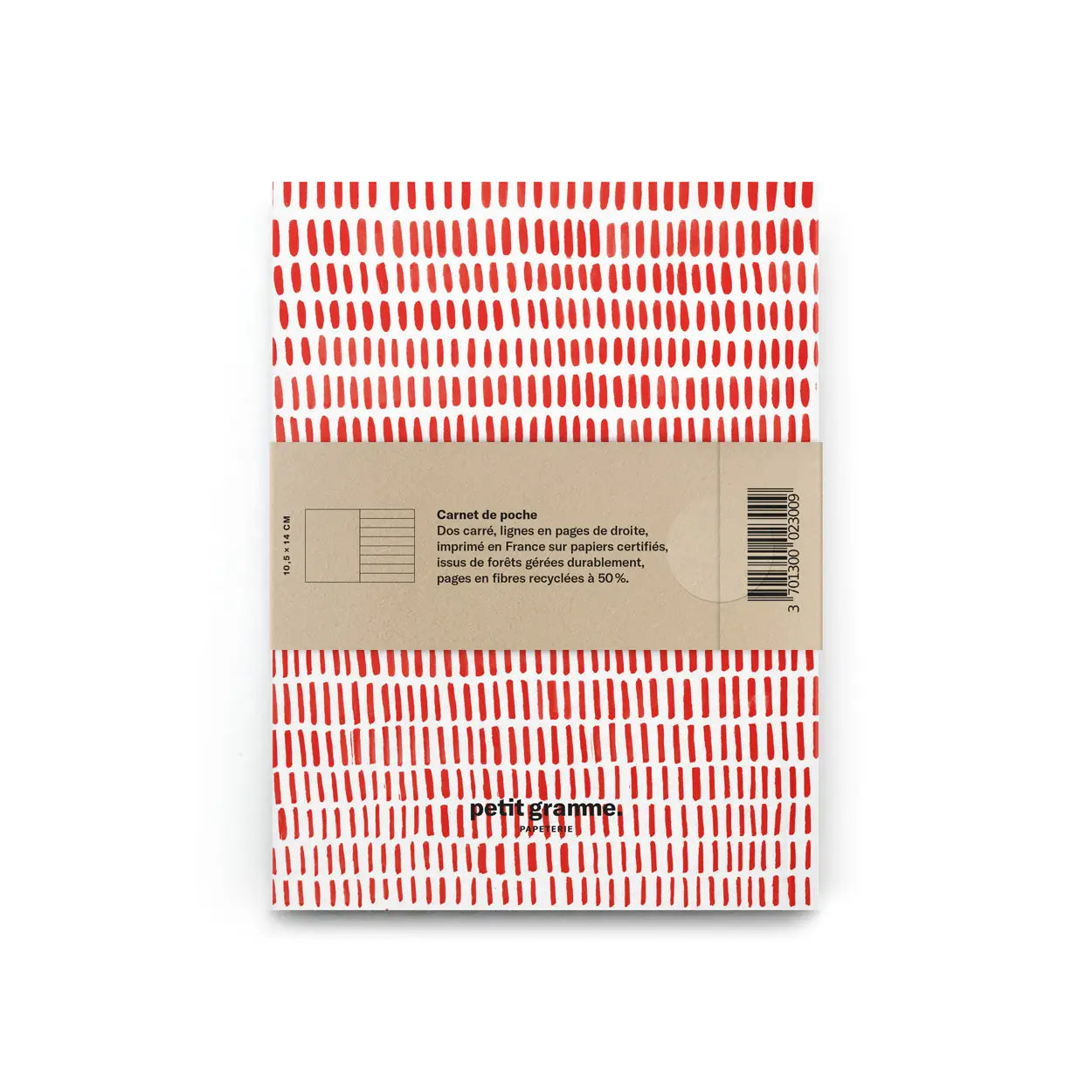 PETIT GRAMME Red Lines Pocket Notebook