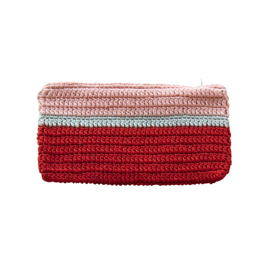 GLOBAL AFFAIRS Crochet Pouch Red