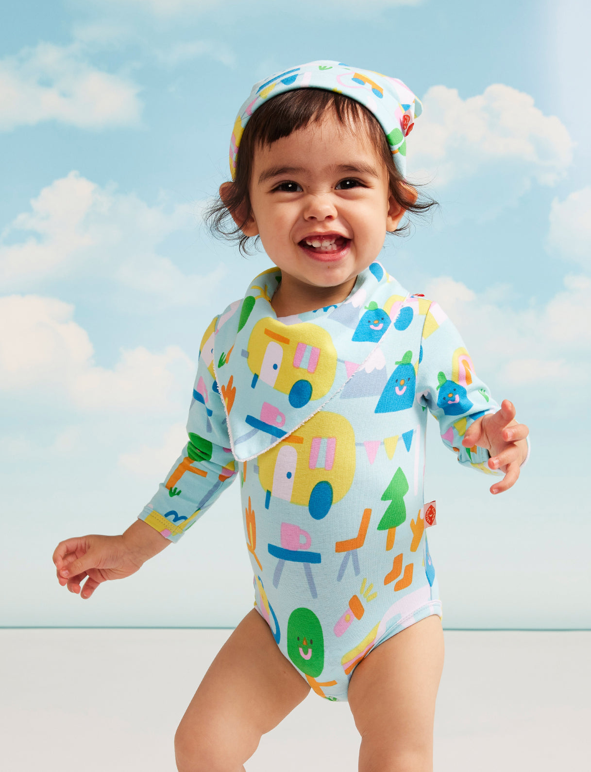 HALCYON NIGHTS Happy Campers Long Sleeve Bodysuit