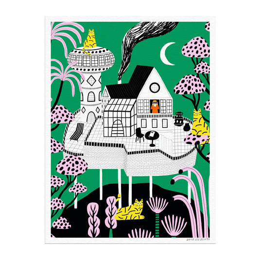 DANS LES DENTS On The Hill Riso Print