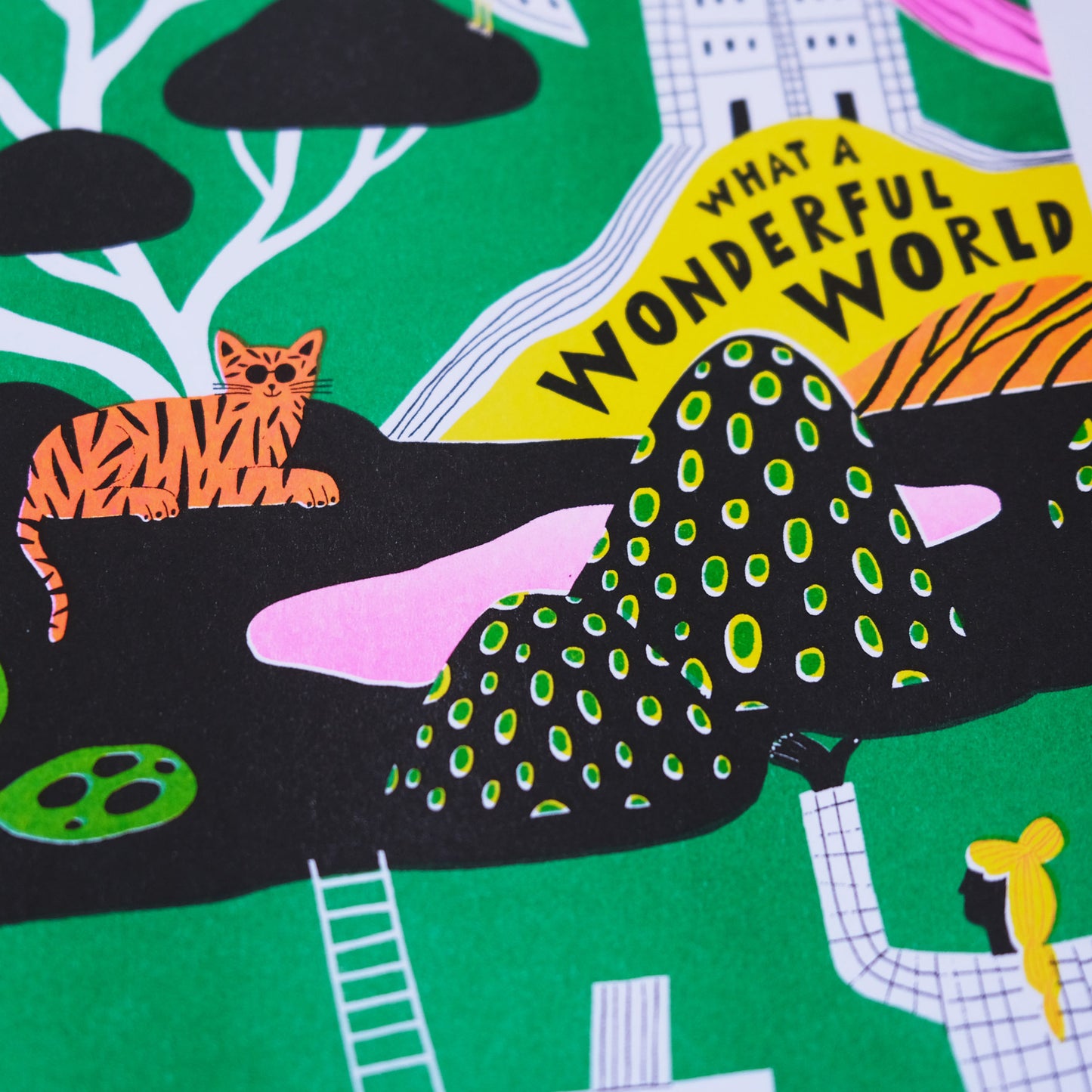 DANS LES DENTS Wonderful World Riso Print