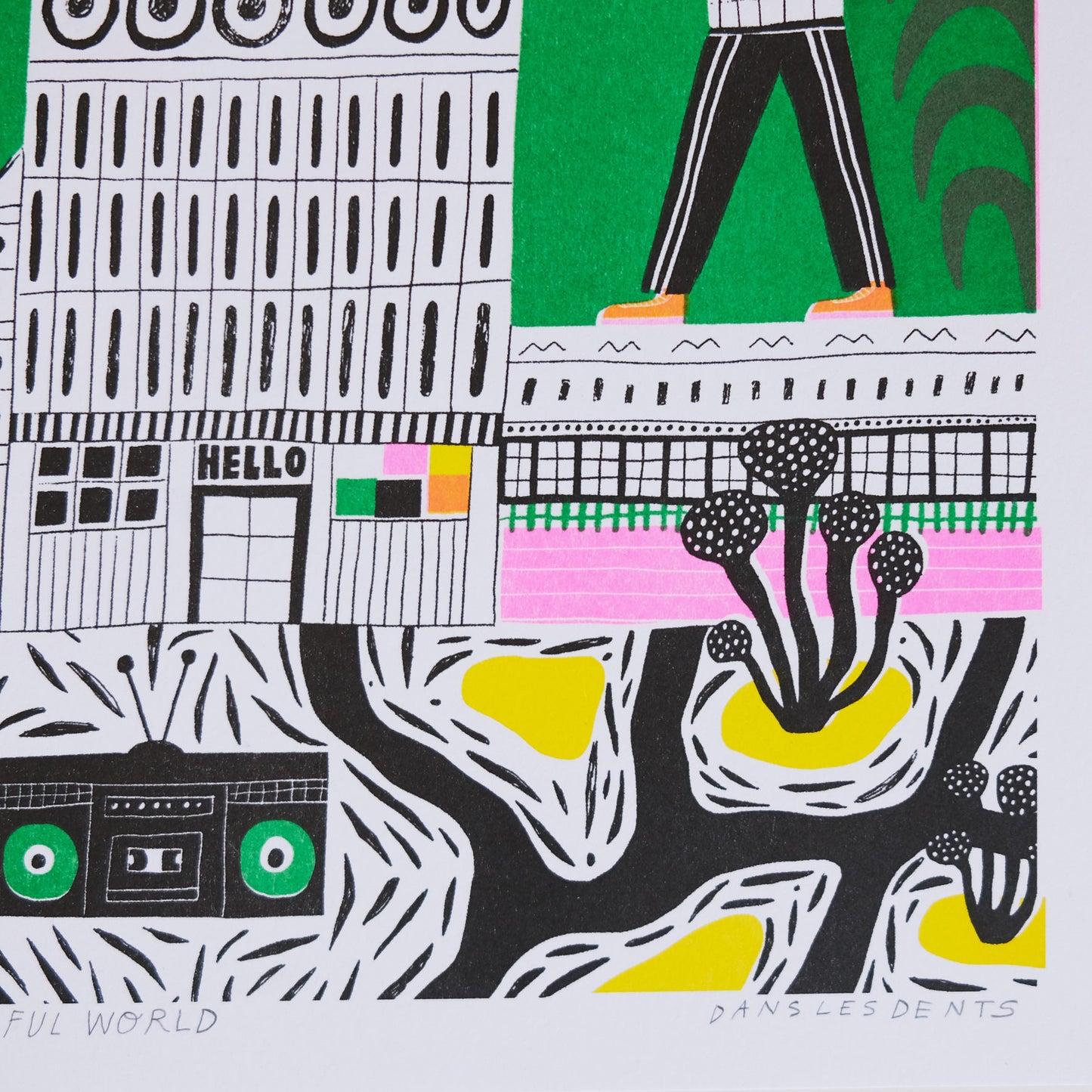 DANS LES DENTS Wonderful World Riso Print