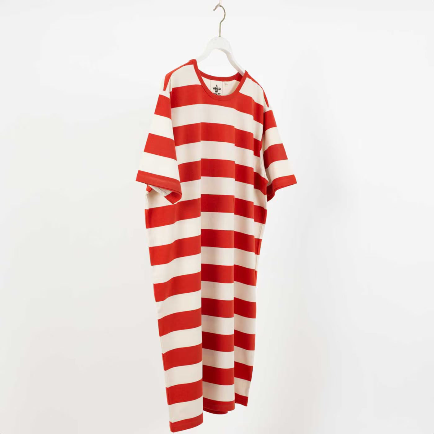 AWOC Women's Red & Off White Dress