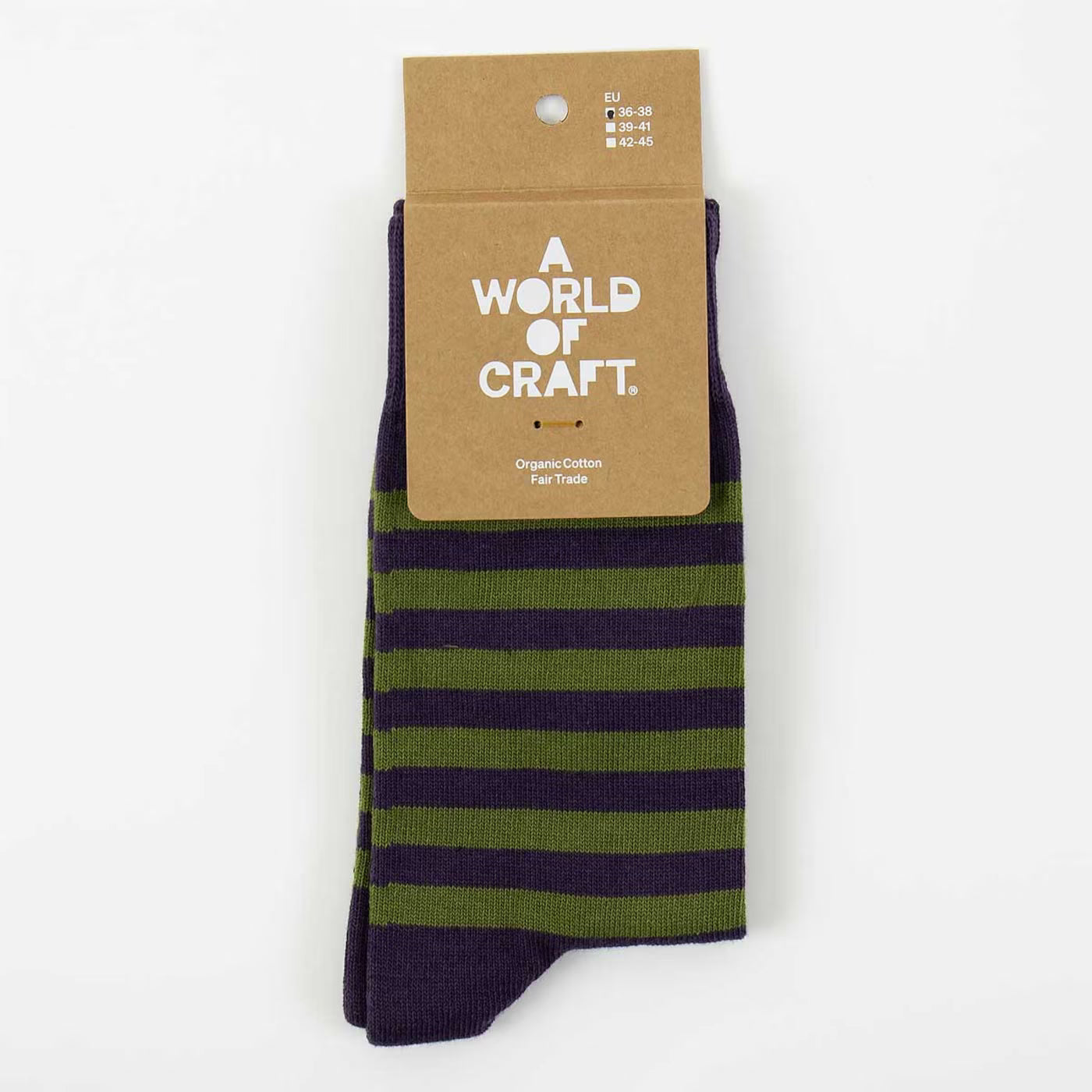 A WORLD OF CRAFT Socks Olive & Aubergine