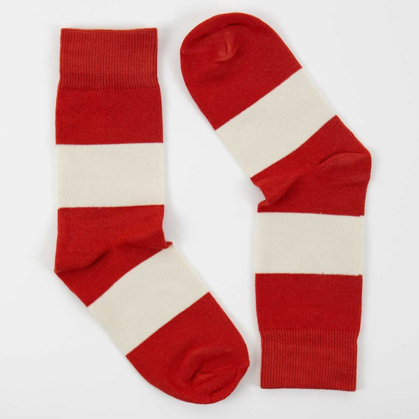 A WORLD OF CRAFT Socks Red & Cremewhite