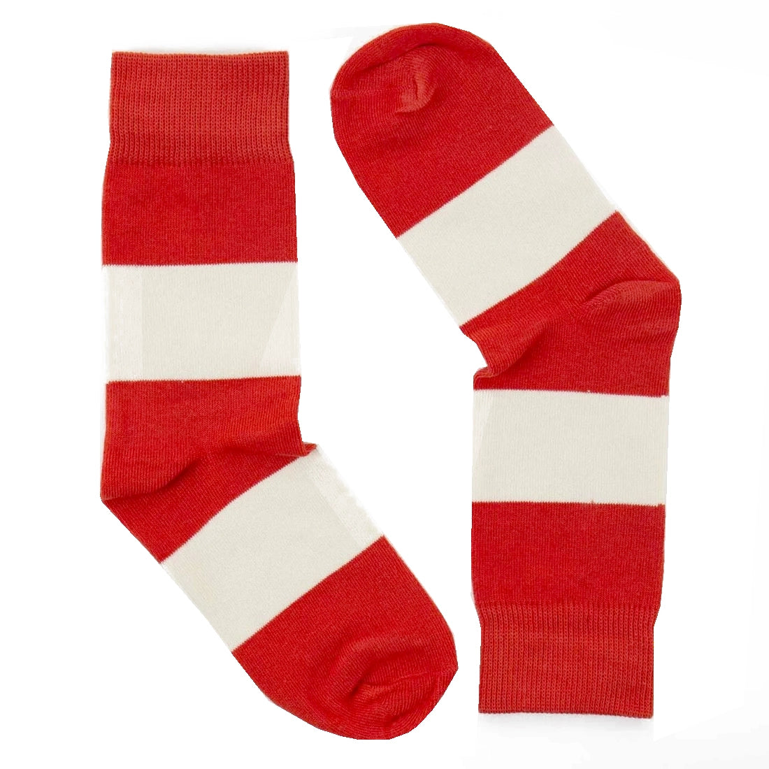 A WORLD OF CRAFT Red & Off White Socks