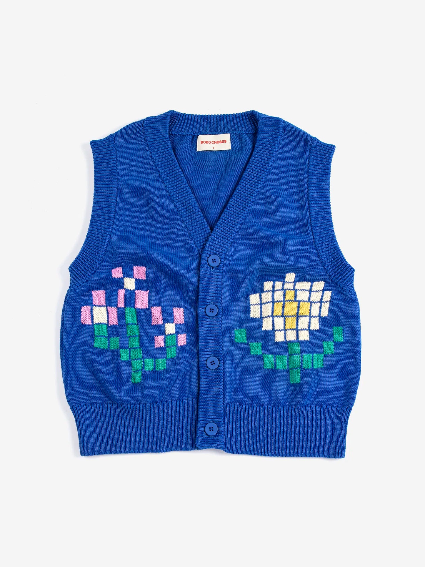 BOBO CHOSES Pixel Flowers Cotton Vest