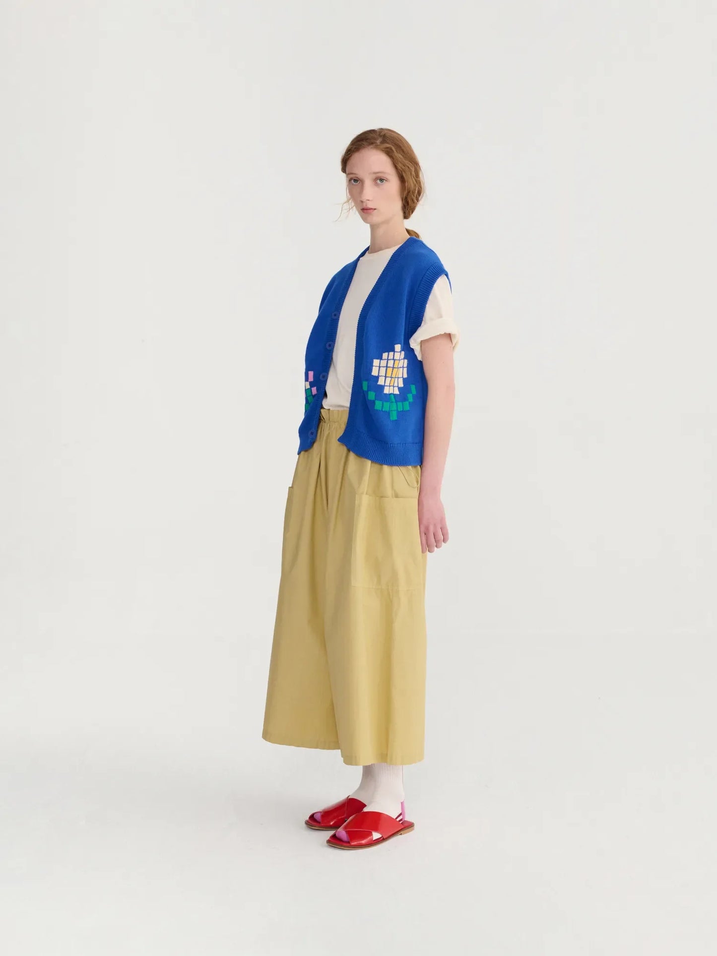 BOBO CHOSES Pixel Flowers Cotton Vest