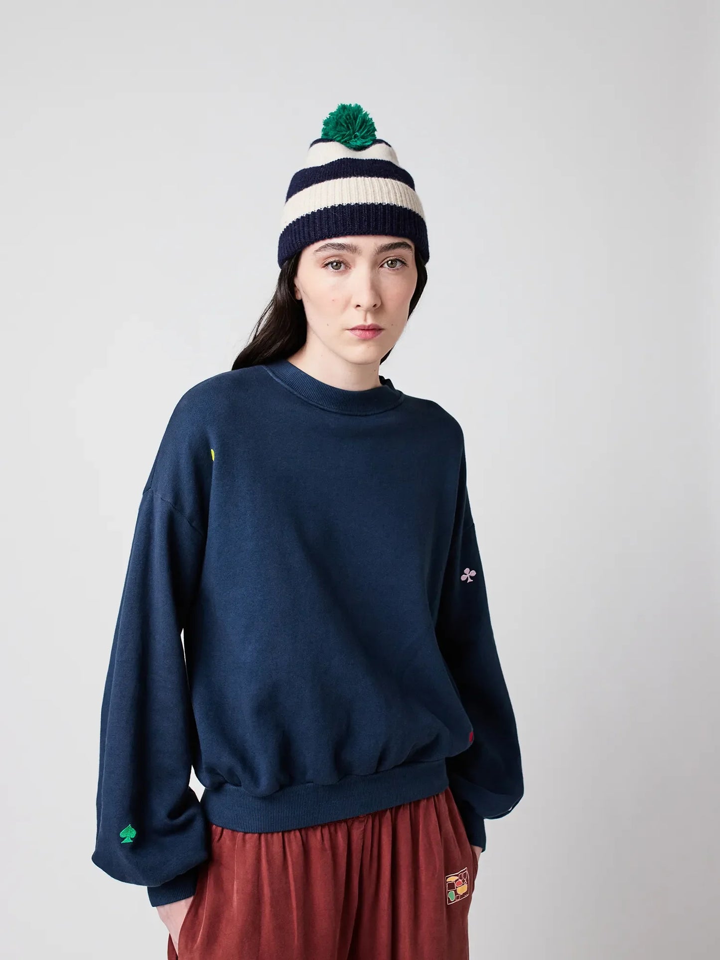 BOBO CHOSES Navy Relaxed Sweatshirt