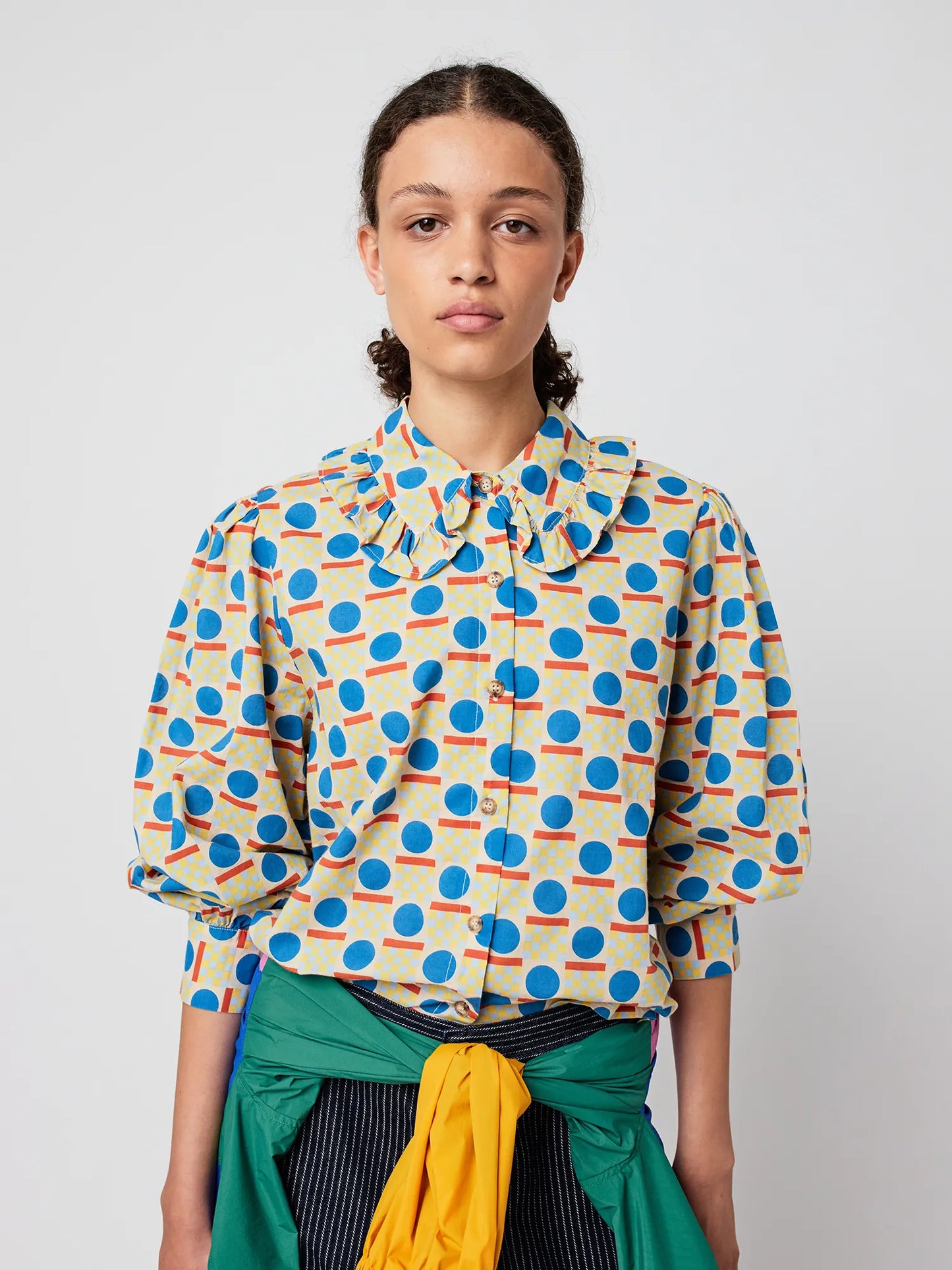 BOBO CHOSES Geometric Pattern Collar Shirt