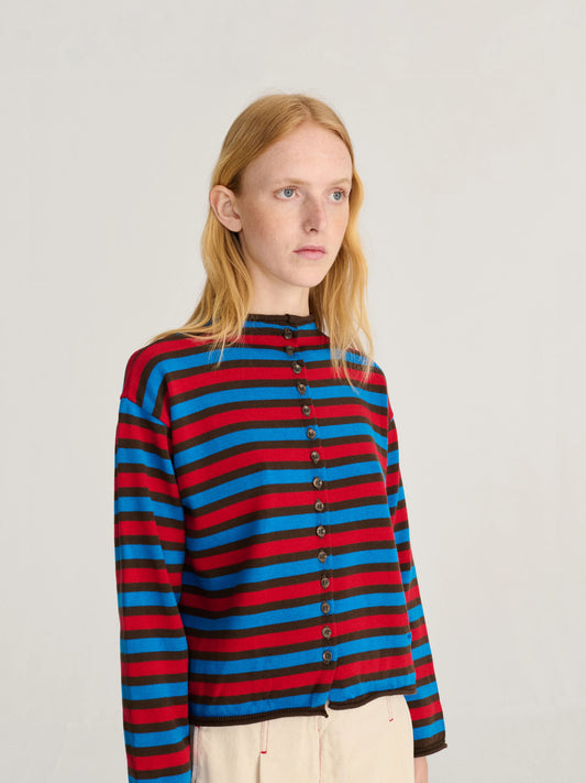 BOBO CHOSES Striped Cotton Cardigan