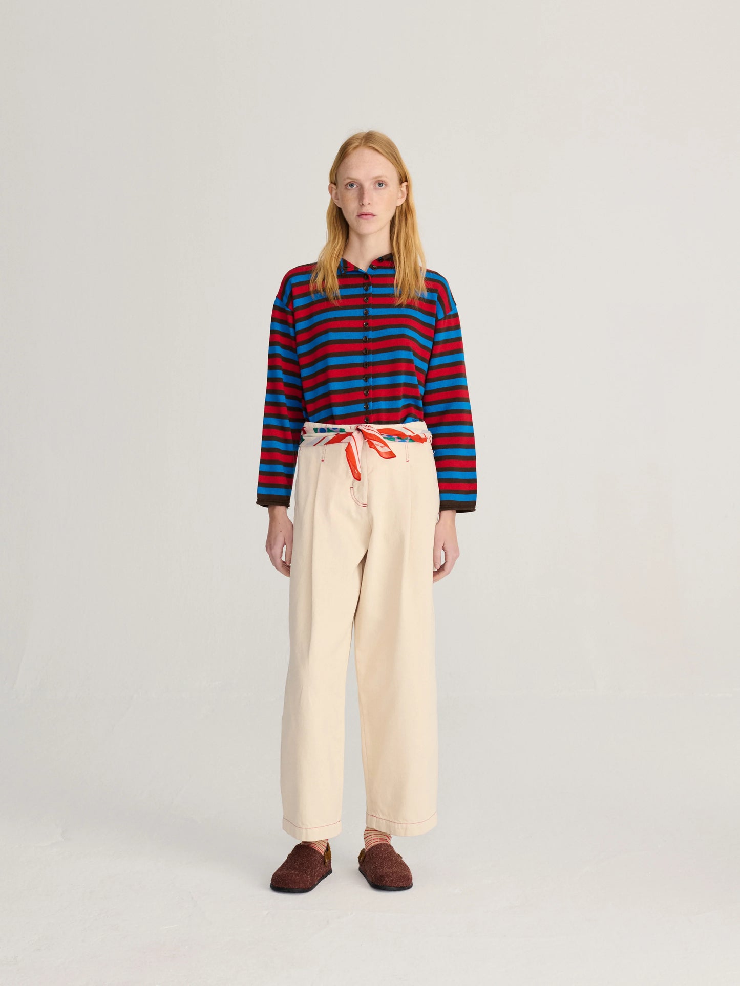BOBO CHOSES Ecru Twill Pleated Pants