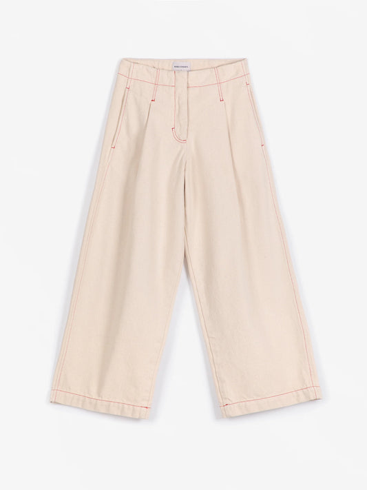 BOBO CHOSES Ecru Twill Pleated Pants