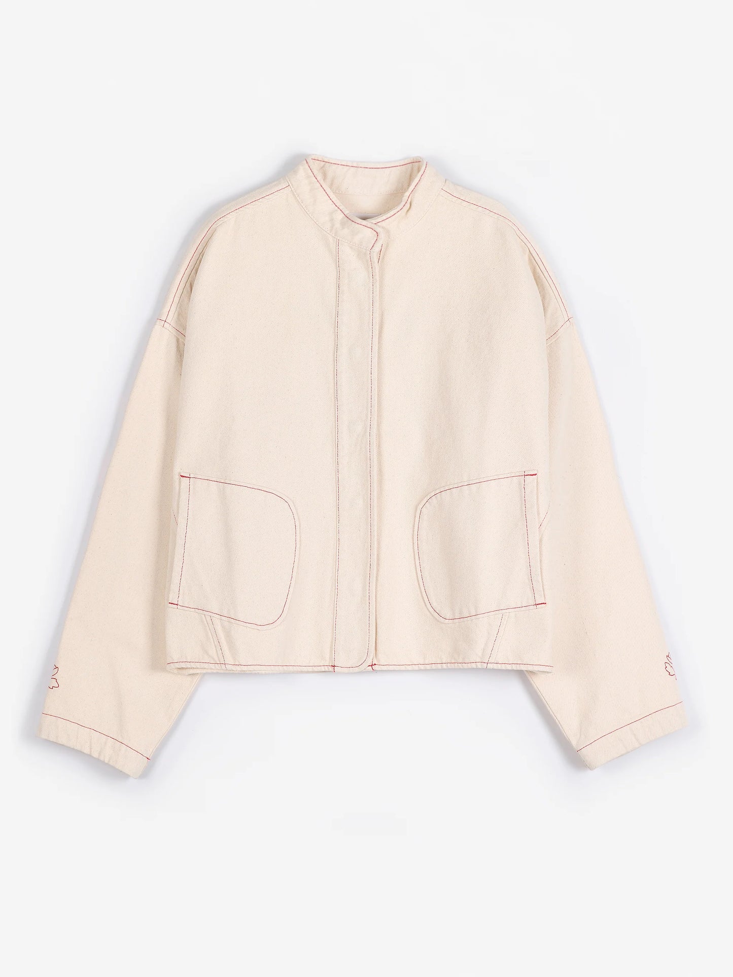 BOBO CHOSES Vibrant Flower Ecru Twill Jacket