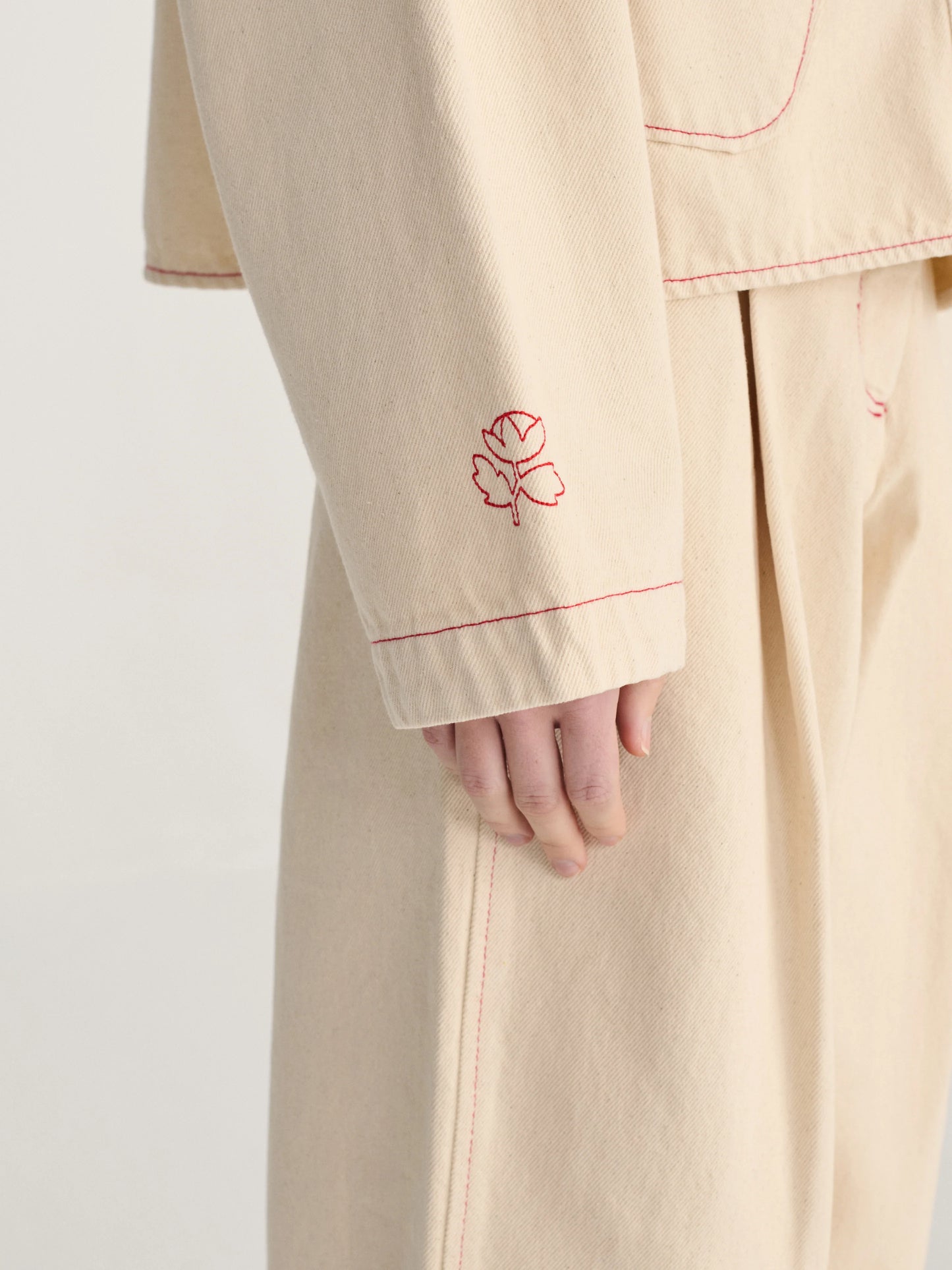BOBO CHOSES Vibrant Flower Ecru Twill Jacket
