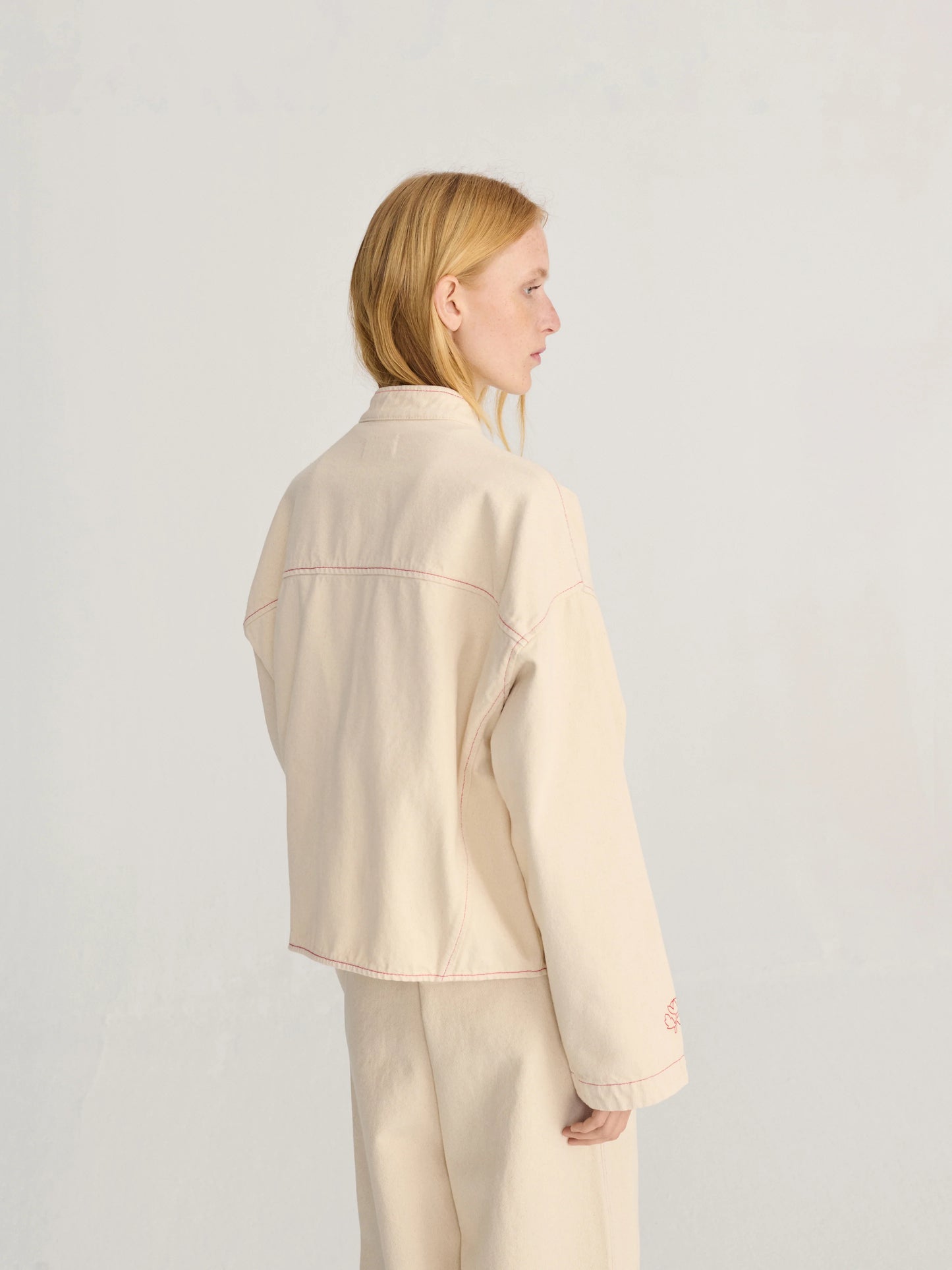 BOBO CHOSES Vibrant Flower Ecru Twill Jacket