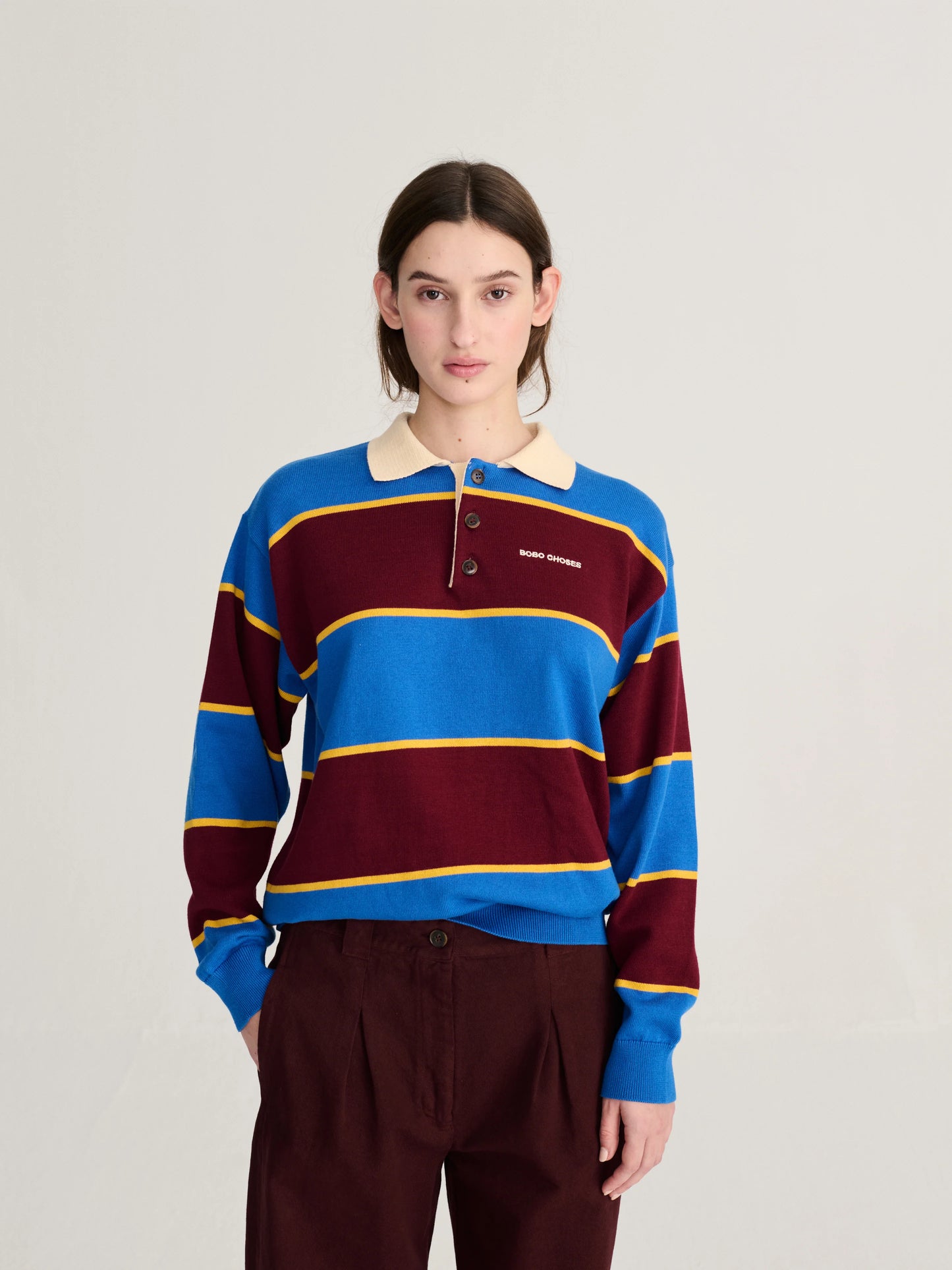 BOBO CHOSES Striped Polo Jumper