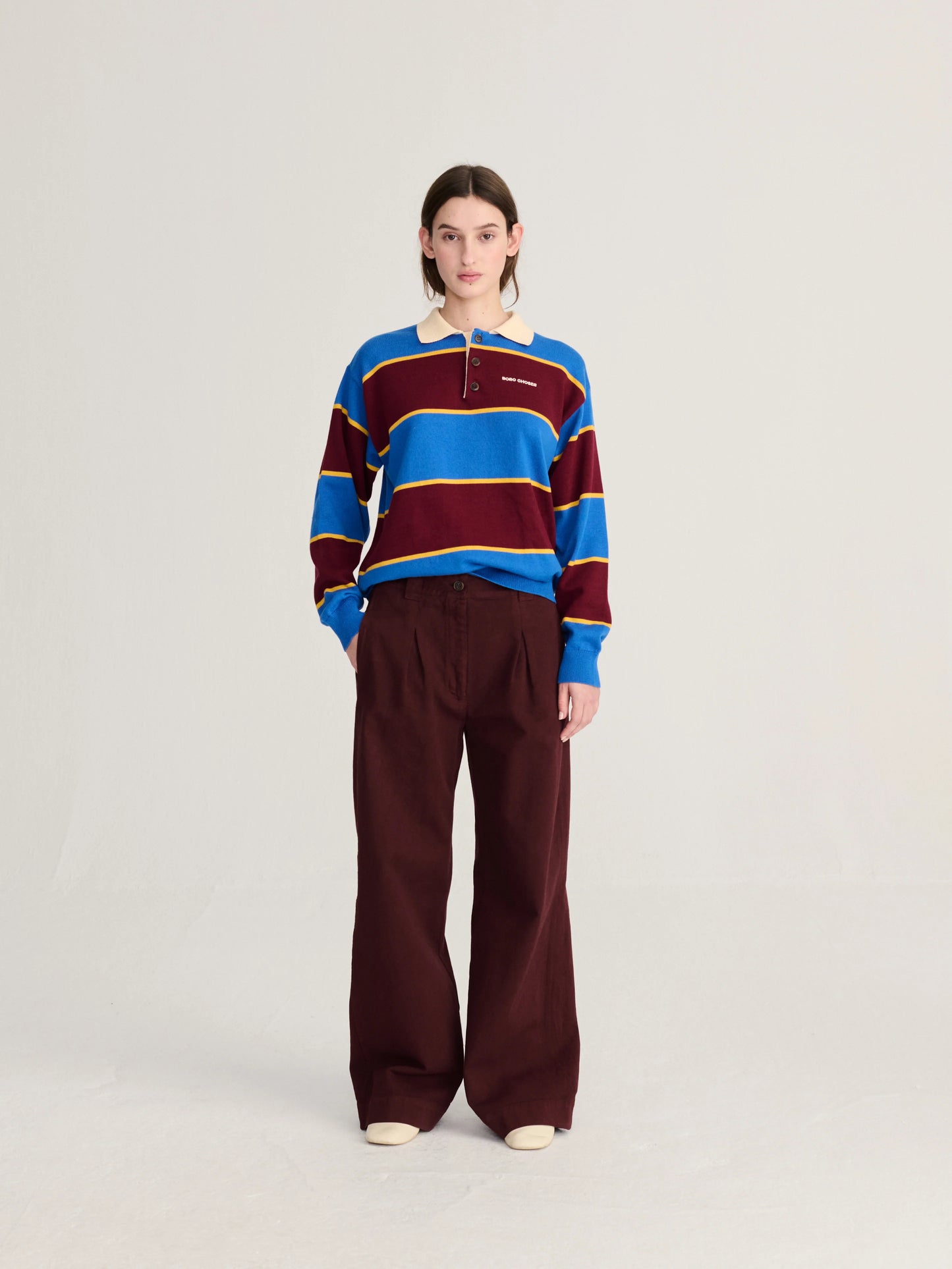 BOBO CHOSES Striped Polo Jumper