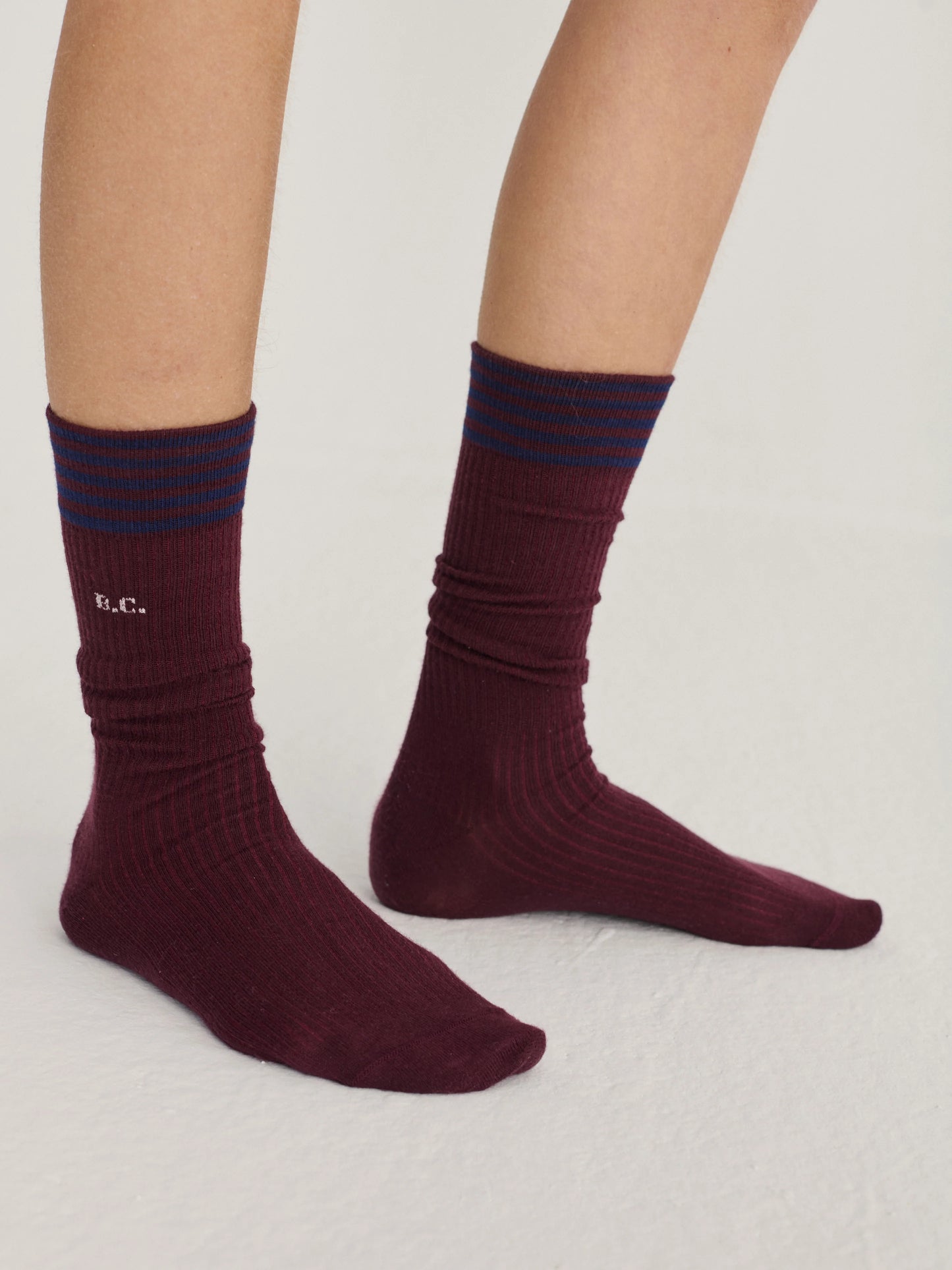 BOBO CHOSES Burgundy Cotton Socks