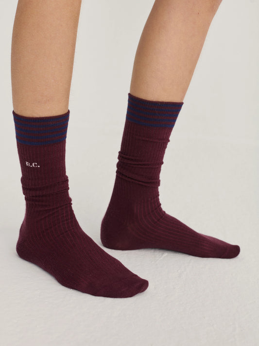 BOBO CHOSES Burgundy Cotton Socks
