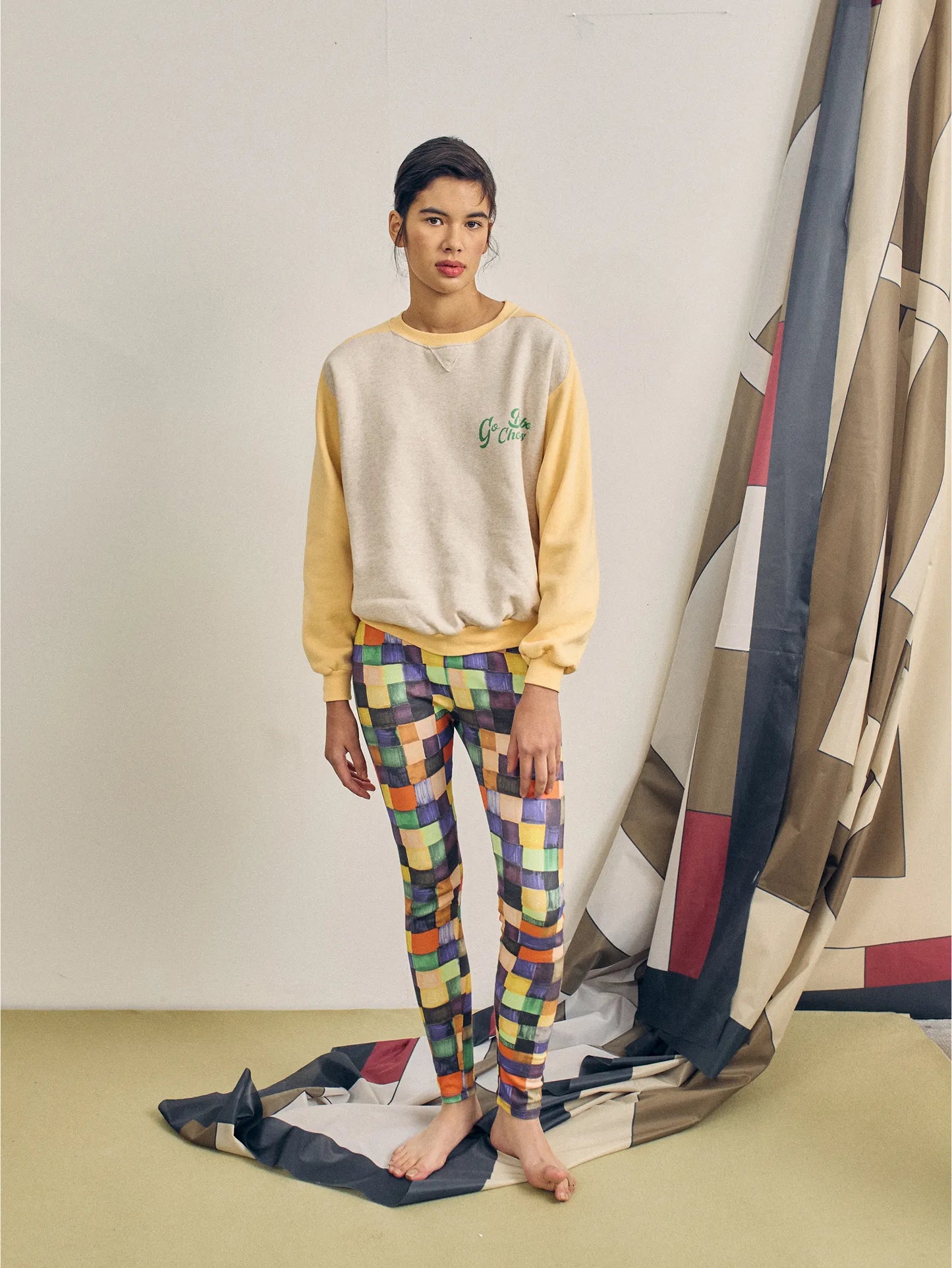 BOBO CHOSES Rainbow Plaid Leggings