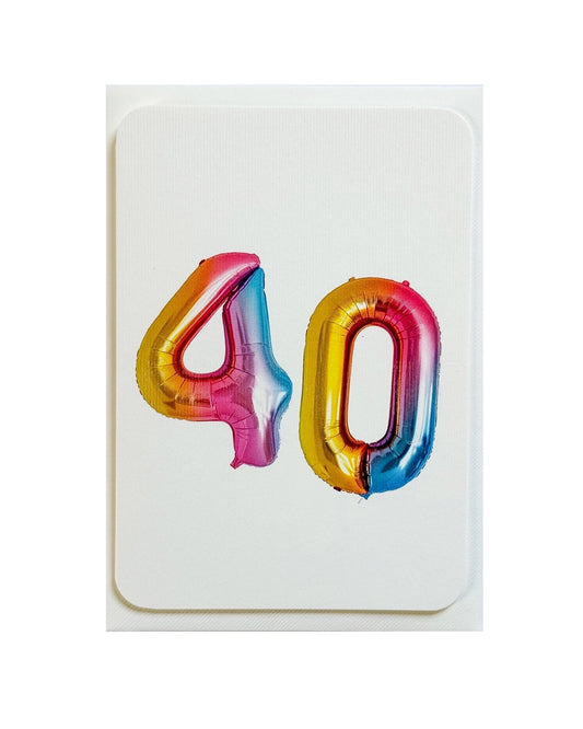 CANONBURY PRESS 40 Birthday Balloons Card