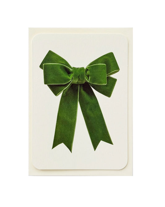 CANONBURY PRESS Green Velvet Bow Card