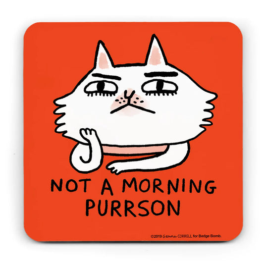 GEMMA CORRELL Morning Purrson Coaster