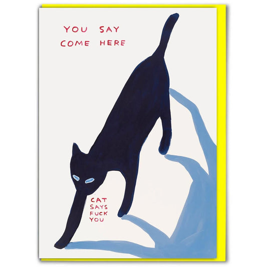 DAVID SHRIGLEY Cat Says Card