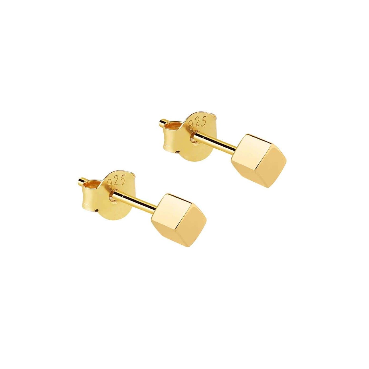 JUULRY Block Stud Earrings Gold
