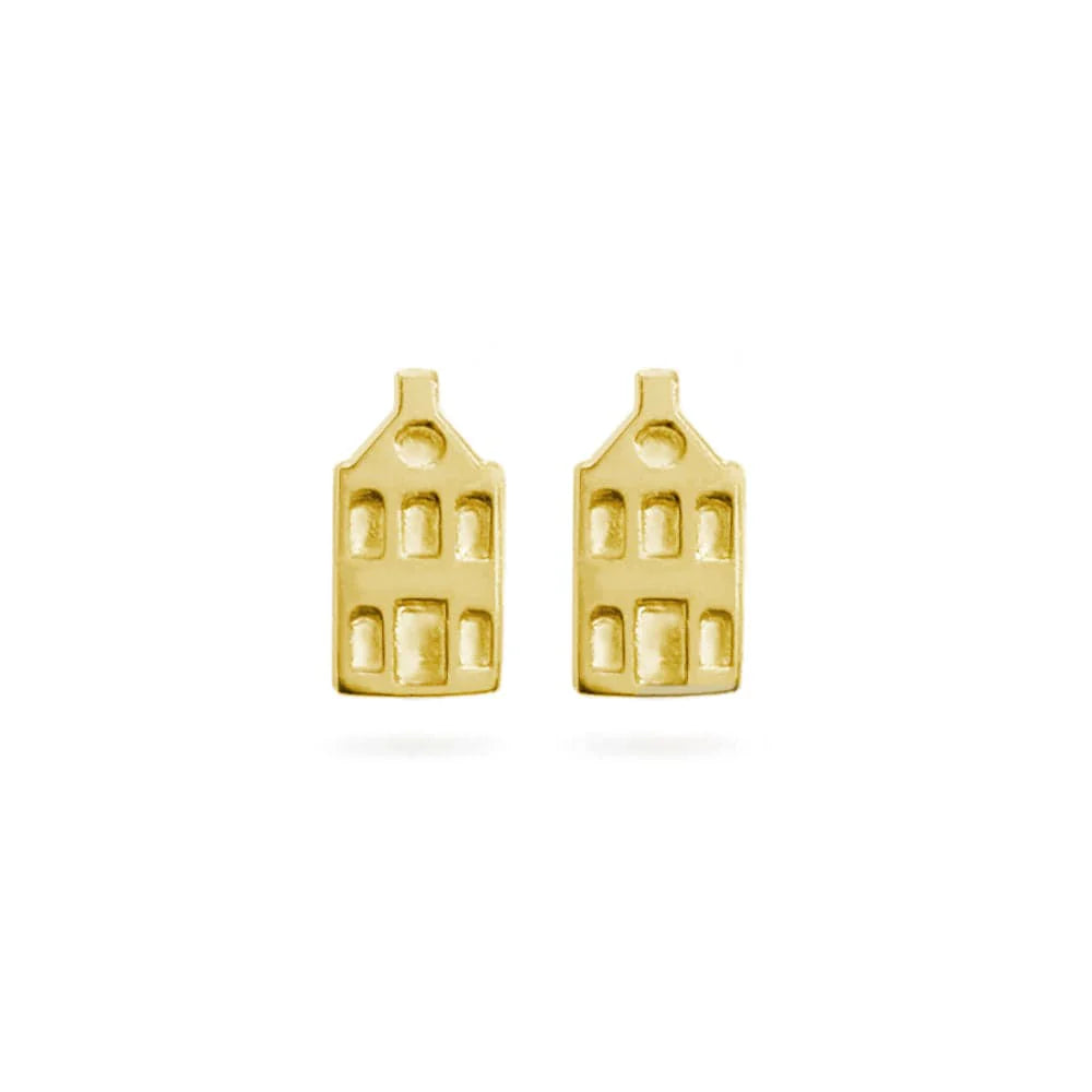 JUULRY Small Amsterdam Canal House Stud Earrings Gold