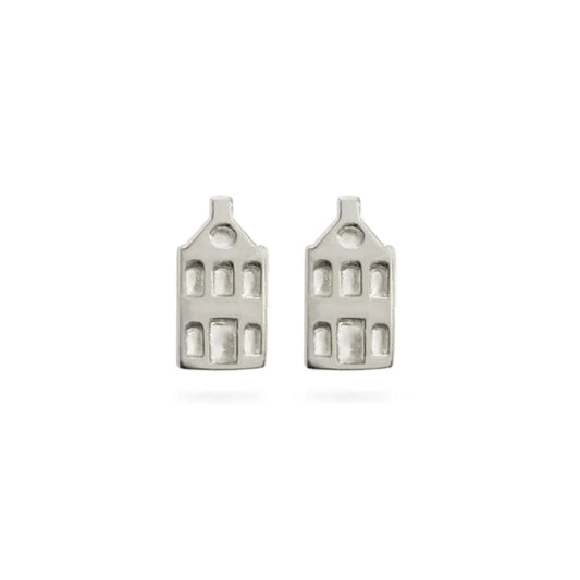 JUULRY Small Amsterdam Canal House Stud Earrings Silver