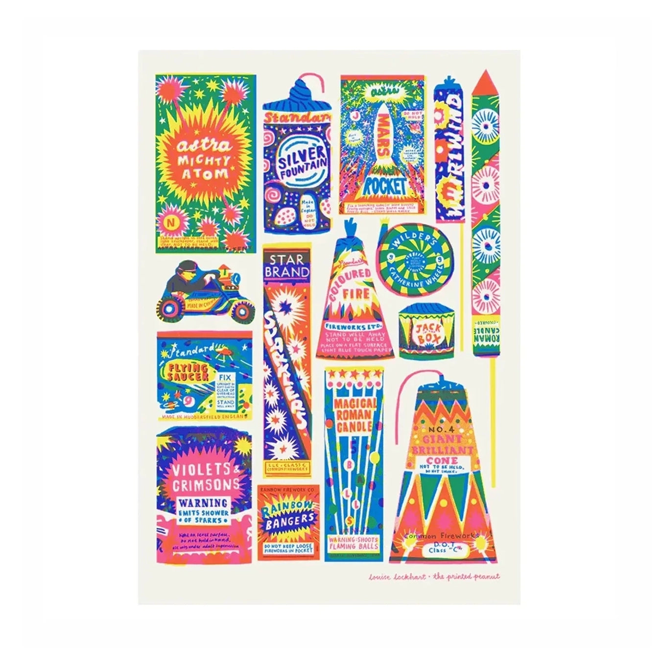 THE PRINTED PEANUT Fireworks Print