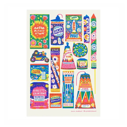 THE PRINTED PEANUT Fireworks Print