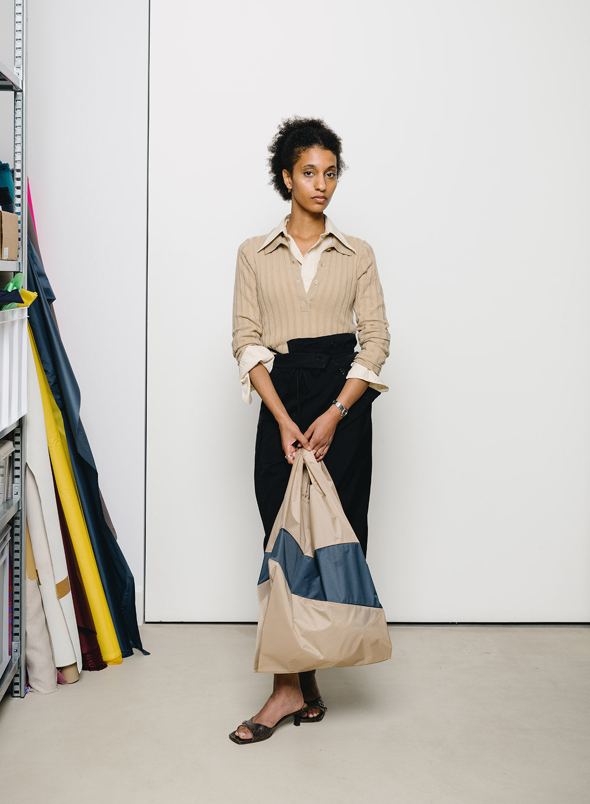 SUSAN BIJL Almond & Tornado Large Shopping Bag