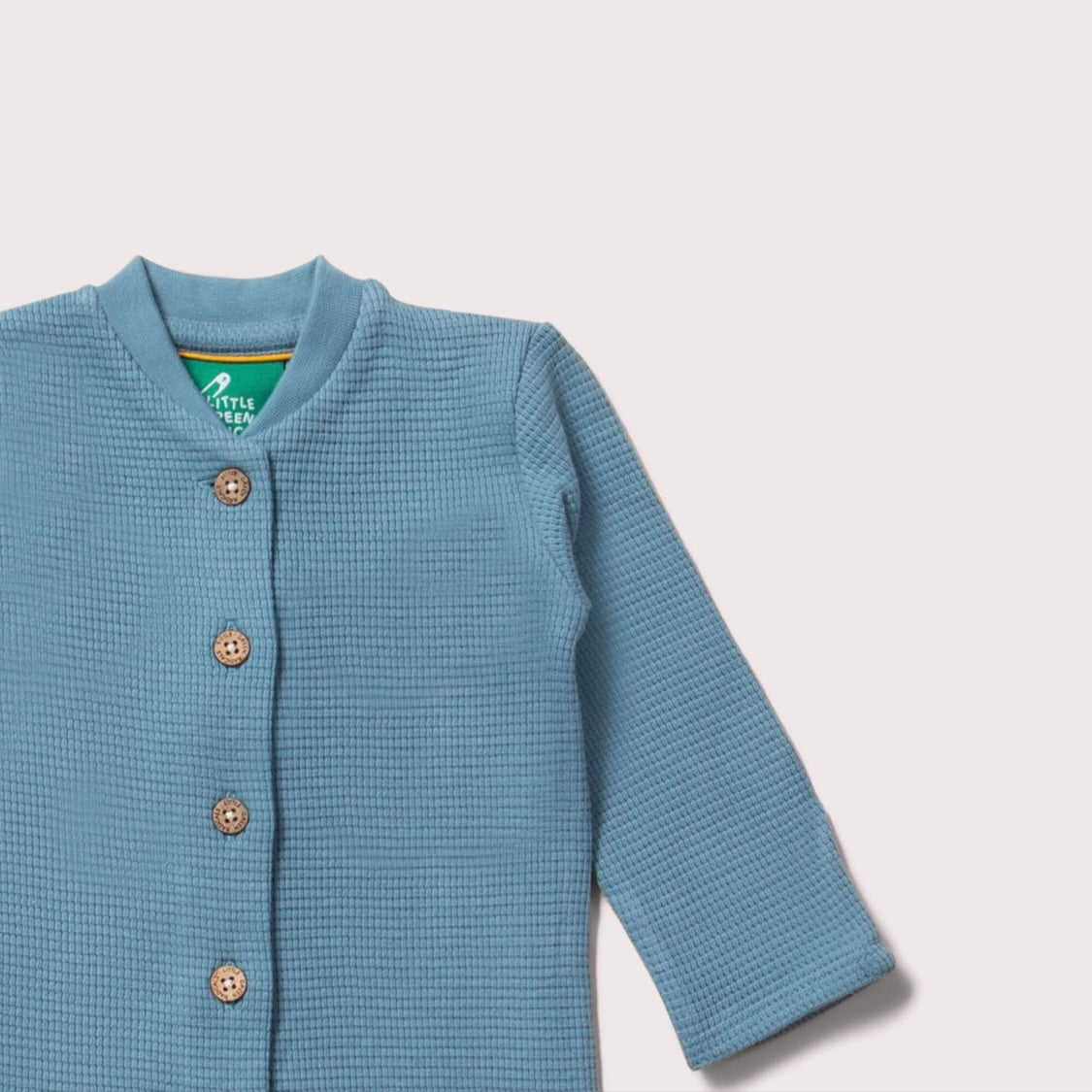 LITTLE GREEN RADICALS Dreamy Blue Waffle Playsuit