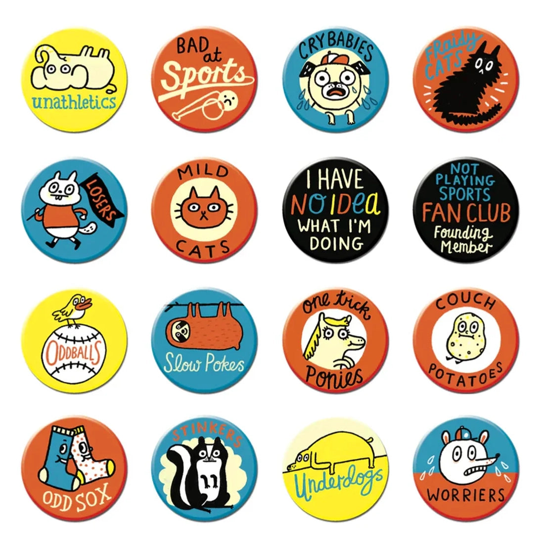 GEMMA CORRELL Bad At Sports Buttons