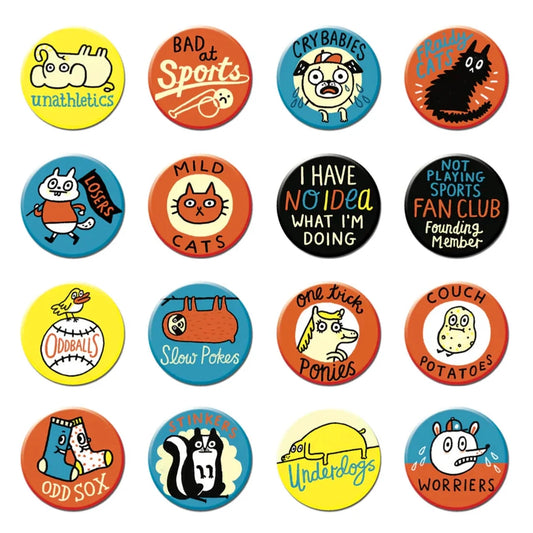 GEMMA CORRELL Bad At Sports Buttons