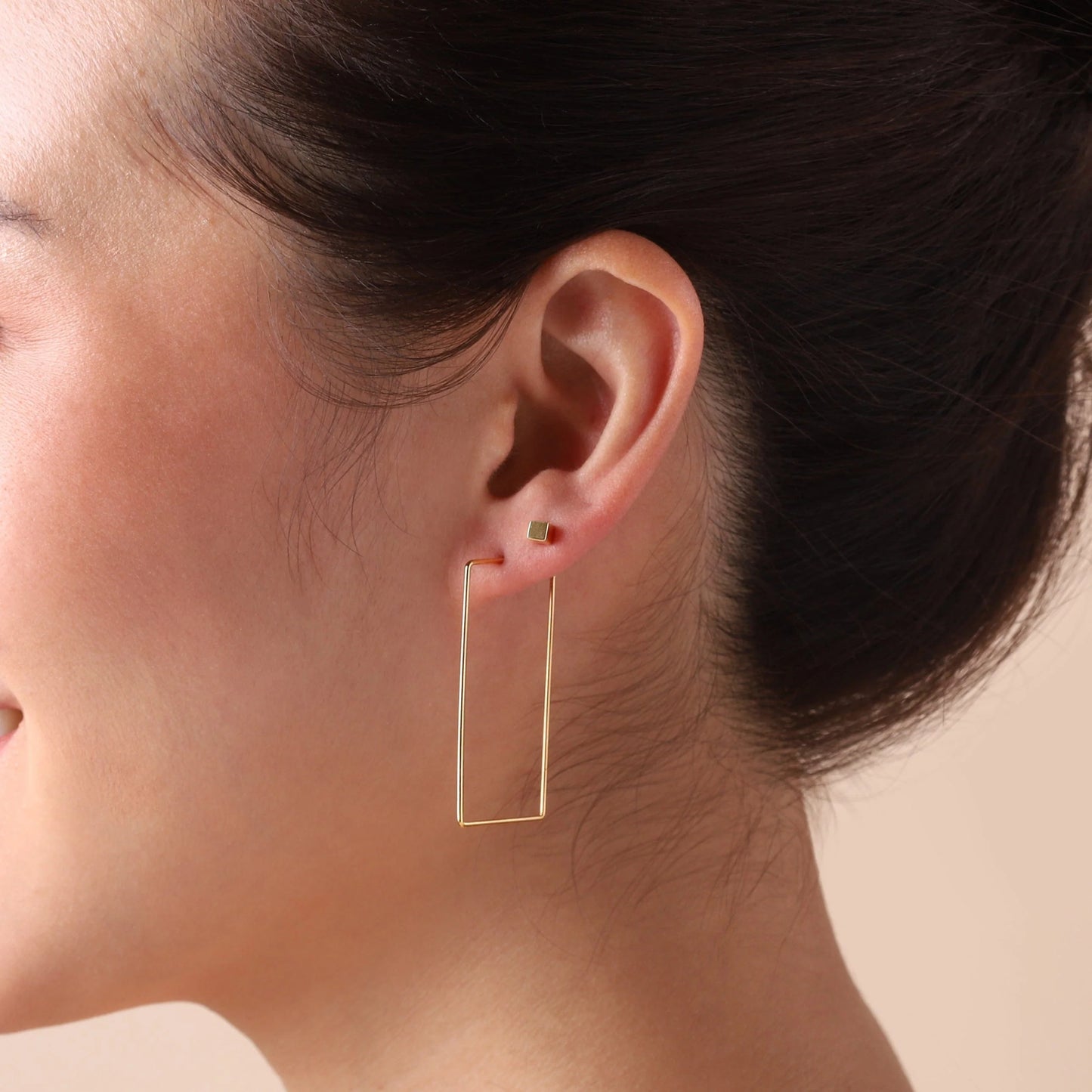 JUULRY Block Stud Earrings Gold