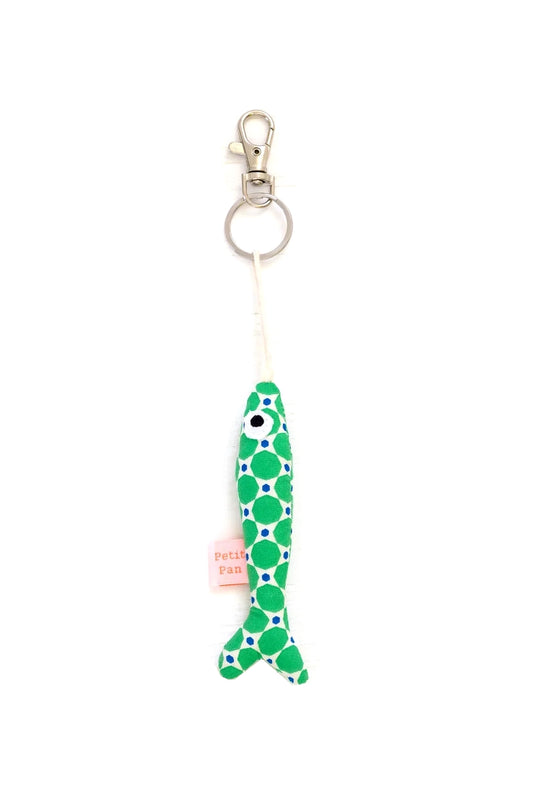 PETIT PAN Sardine Bag Charm Mimoun Green