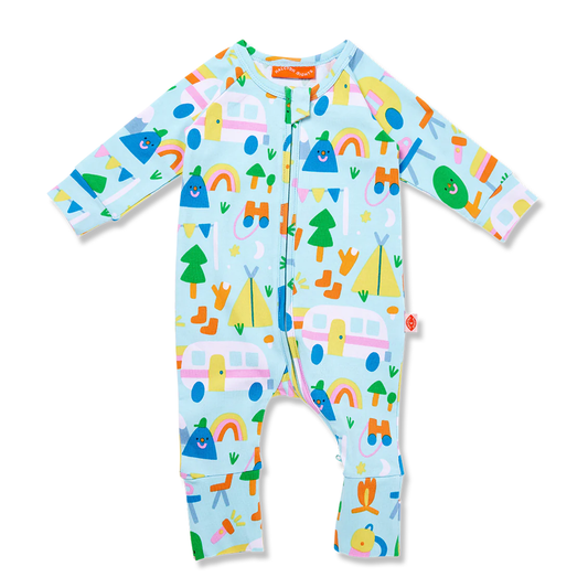 HALCYON NIGHTS Happy Campers Long Sleeve Romper