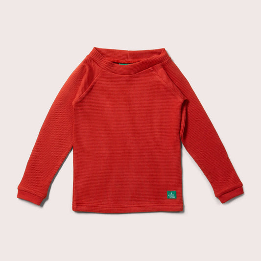 LITTLE GREEN RADICALS Hazelnut Waffle Long Sleeve Cosy Top