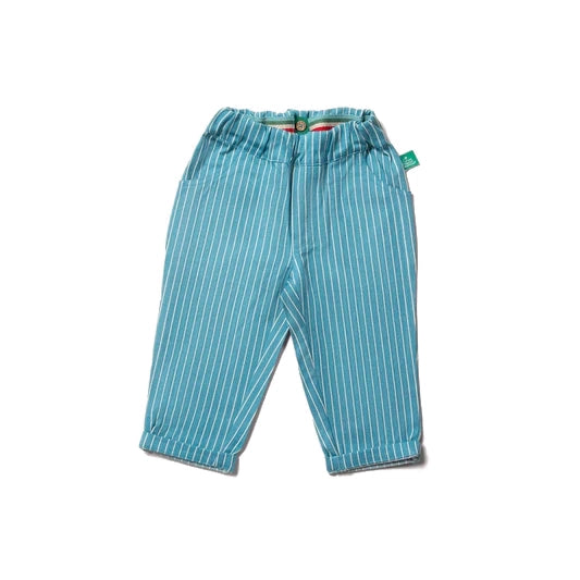 LITTLE GREEN RADICALS Horizon Blue Striped Trousers