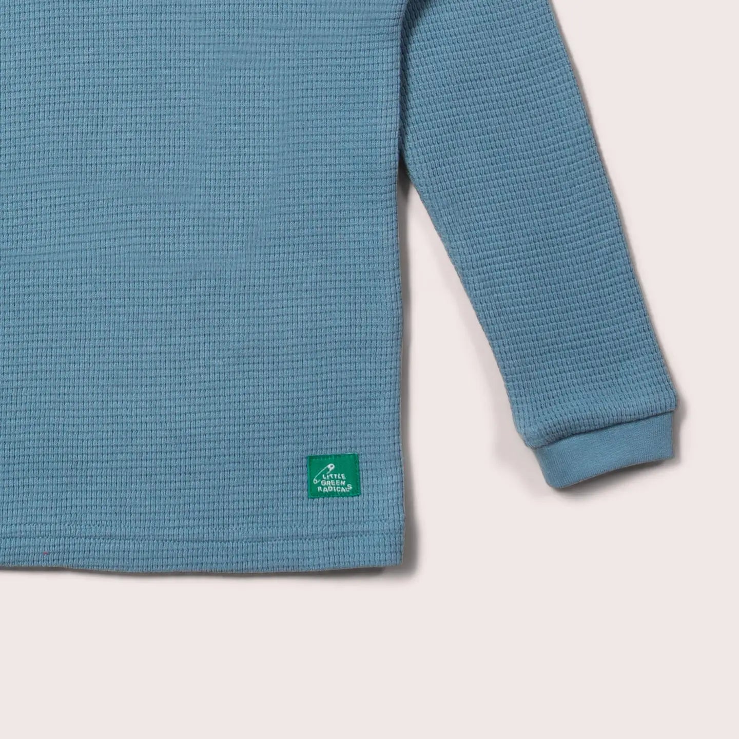 LITTLE GREEN RADICALS Dreamy Blue Waffle Long Sleeve Top