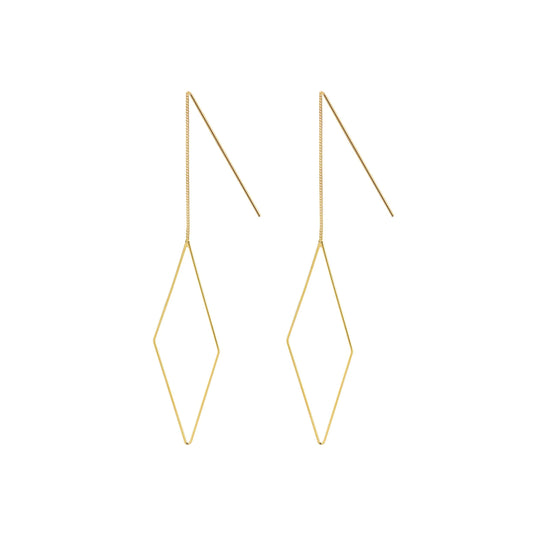 JUULRY Long Rhombus Earrings Gold