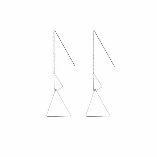 JUULRY Double Triangle Earrings Silver